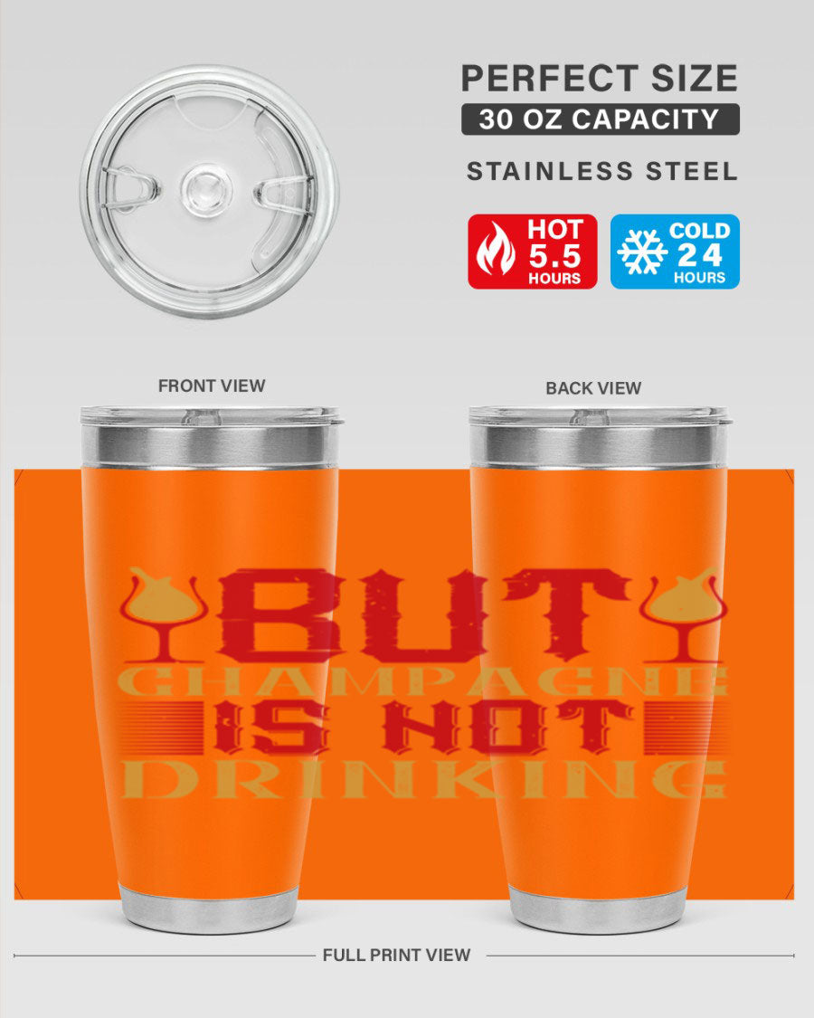 A stylish 20oz stainless steel tumbler with a copper lining, designed to keep drinks hot or cold for hours, featuring a drink-thru lid.