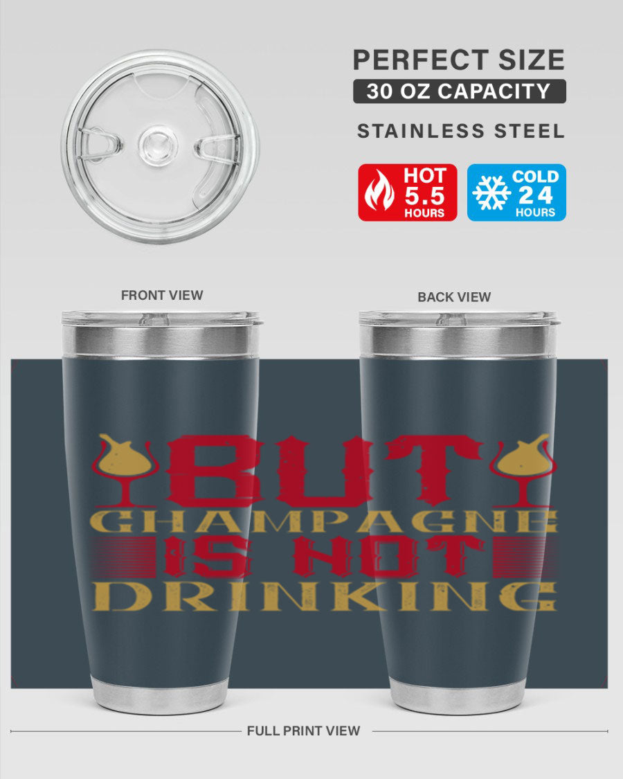 A stylish 20oz stainless steel tumbler with a copper lining, designed to keep drinks hot or cold for hours, featuring a drink-thru lid.