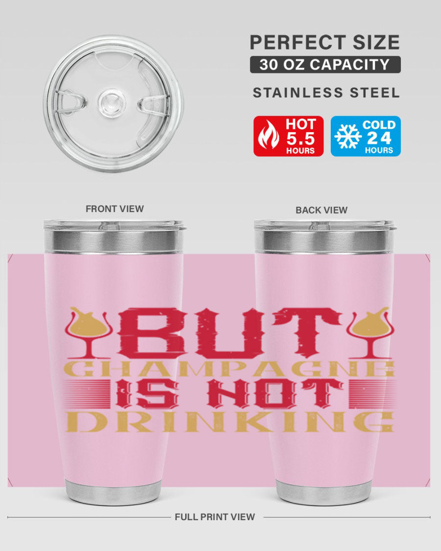 A stylish 20oz stainless steel tumbler with a copper lining, designed to keep drinks hot or cold for hours, featuring a drink-thru lid.