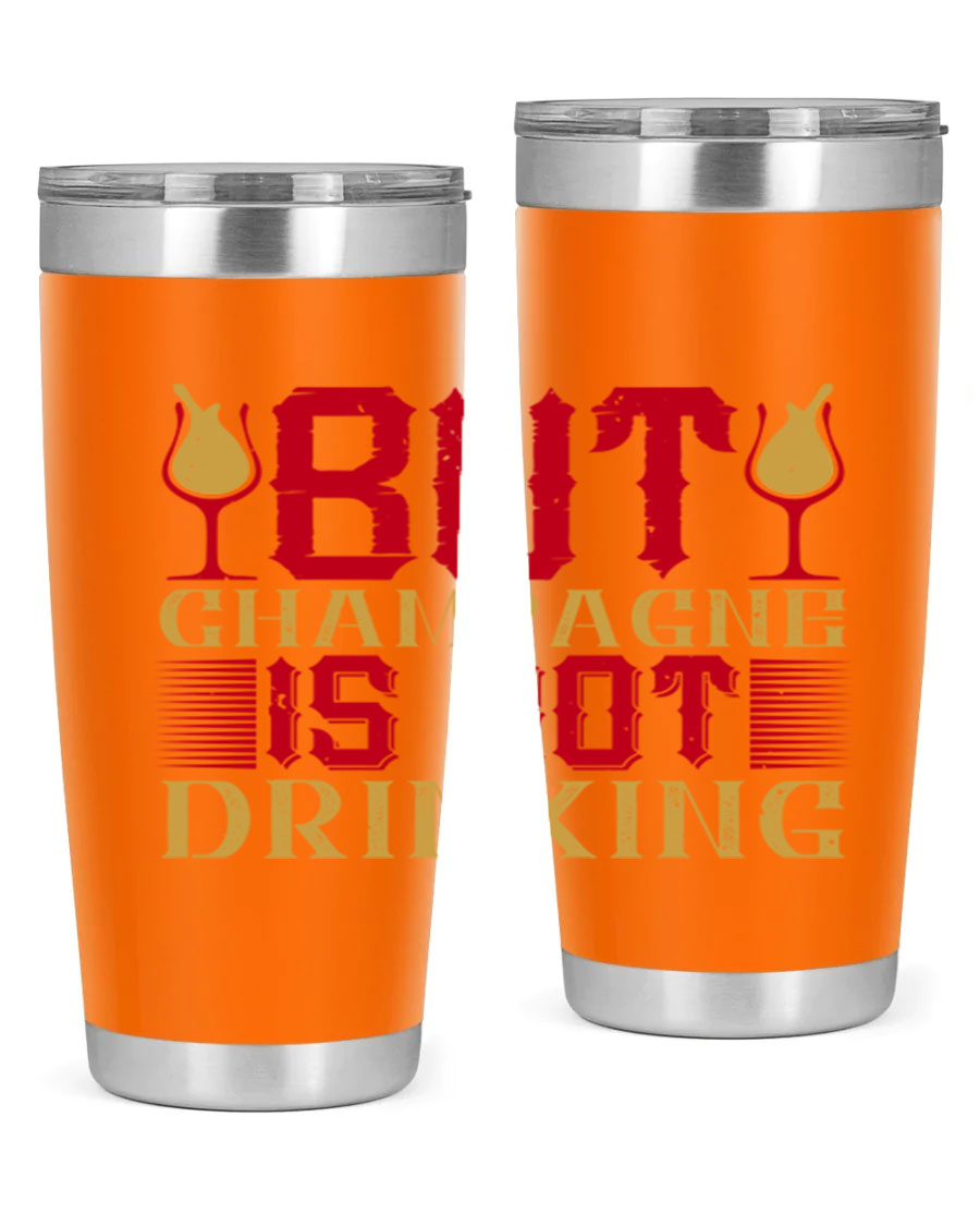 A stylish 20oz stainless steel tumbler with a copper lining, designed to keep drinks hot or cold for hours, featuring a drink-thru lid.