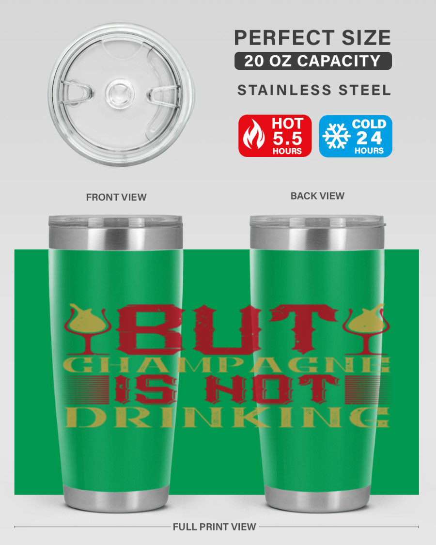 A stylish 20oz stainless steel tumbler with a copper lining, designed to keep drinks hot or cold for hours, featuring a drink-thru lid.