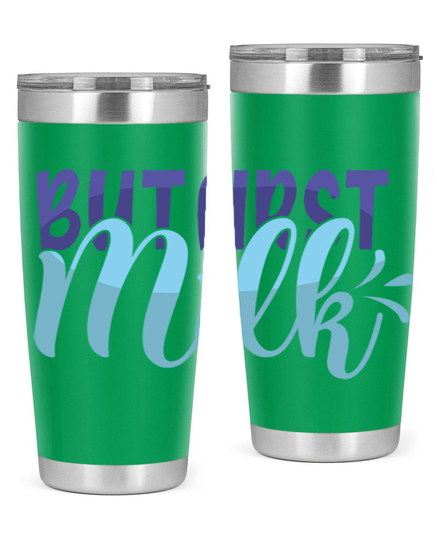 But First Milk Style 275# baby tumbler in stainless steel with a stylish design, perfect for keeping drinks hot or cold.
