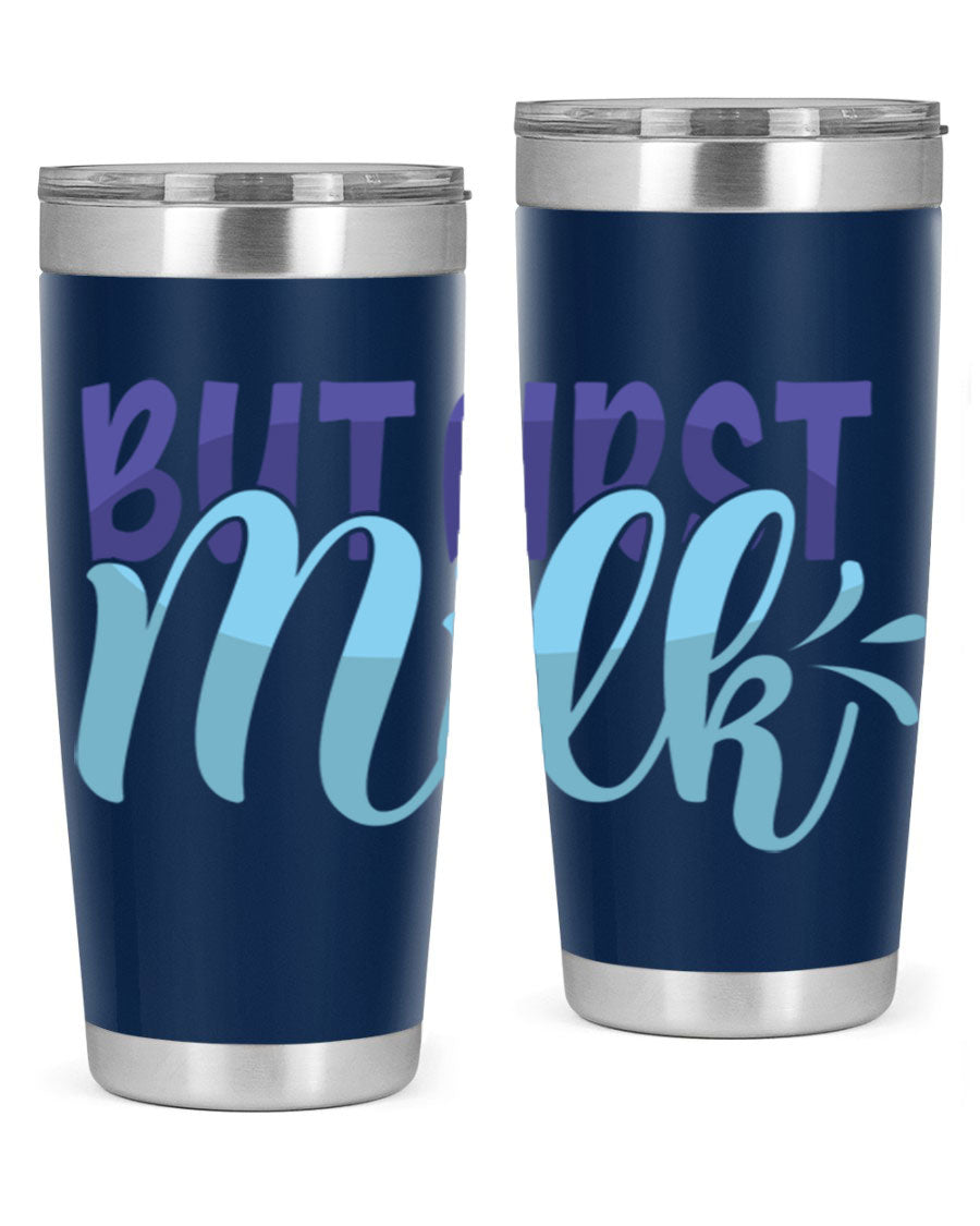But First Milk Style 275# baby tumbler in stainless steel with a stylish design, perfect for keeping drinks hot or cold.