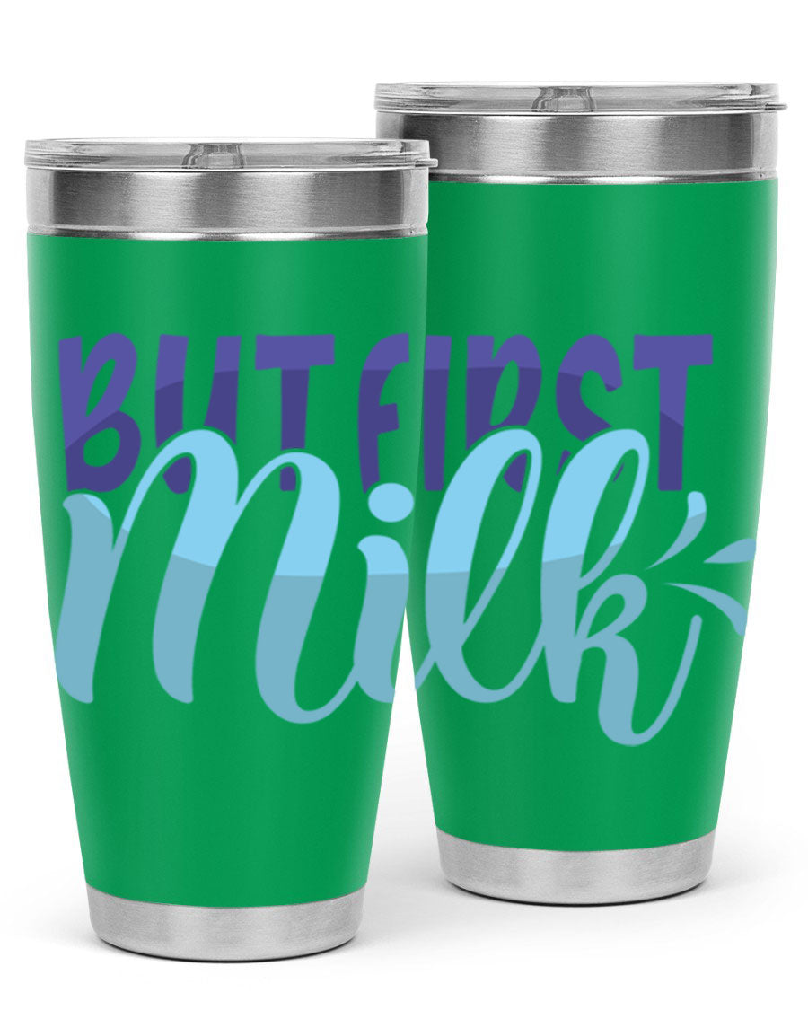 But First Milk Style 275# baby tumbler in stainless steel with a stylish design, perfect for keeping drinks hot or cold.