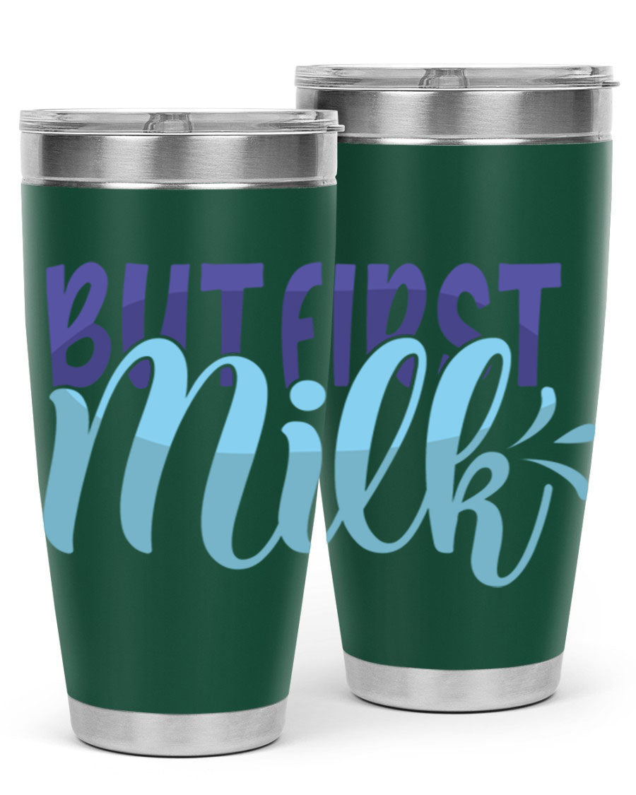 But First Milk Style 275# baby tumbler in stainless steel with a stylish design, perfect for keeping drinks hot or cold.