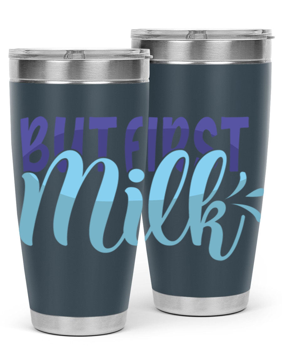 But First Milk Style 275# baby tumbler in stainless steel with a stylish design, perfect for keeping drinks hot or cold.