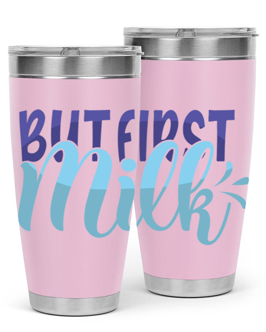 But First Milk Style 275# baby tumbler in stainless steel with a stylish design, perfect for keeping drinks hot or cold.