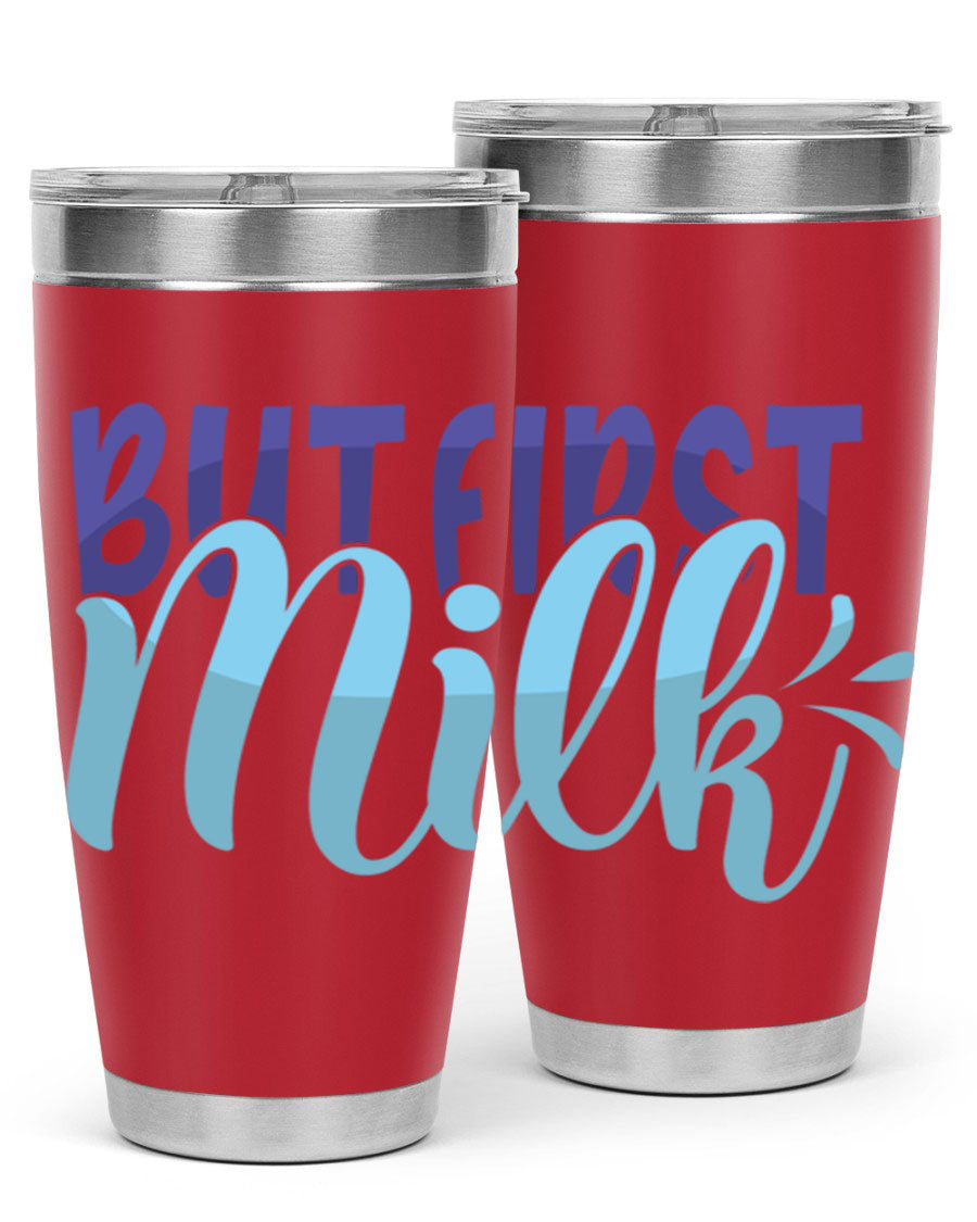 But First Milk Style 275# baby tumbler in stainless steel with a stylish design, perfect for keeping drinks hot or cold.