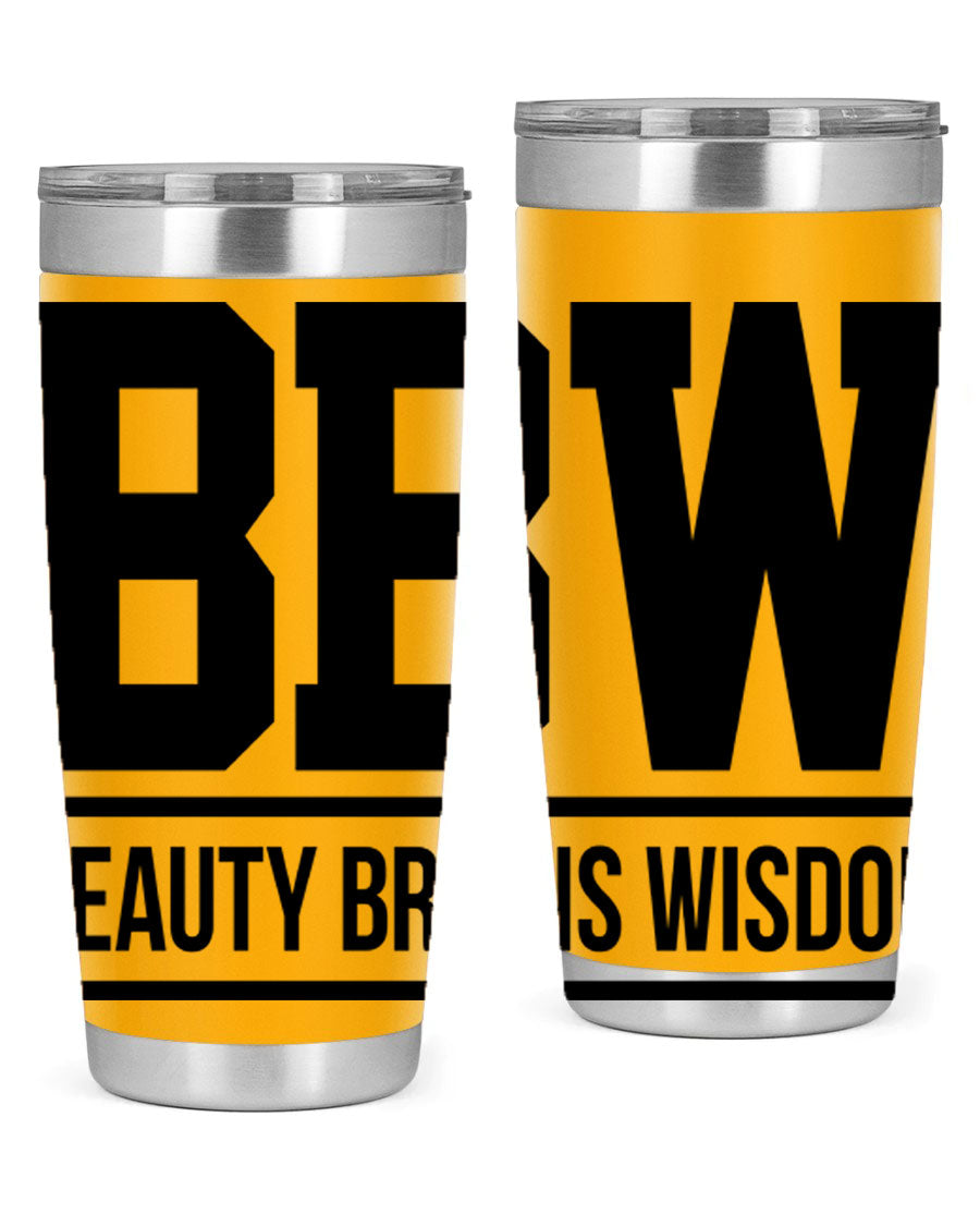 A stylish bbw beauty brains wisdom 263# Cotton Tank featuring bold black words and phrases, perfect for casual wear.