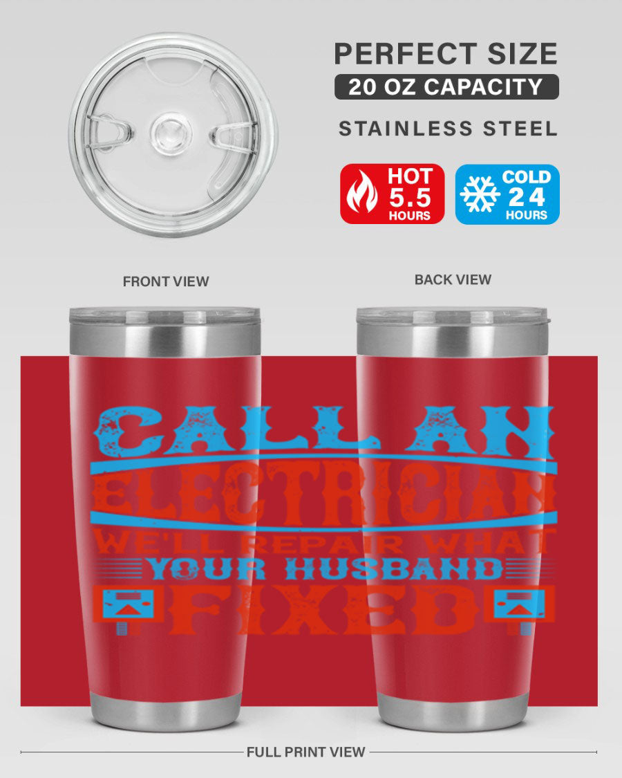 Stylish stainless steel tumbler with a unique phrase, perfect for hot and cold beverages.