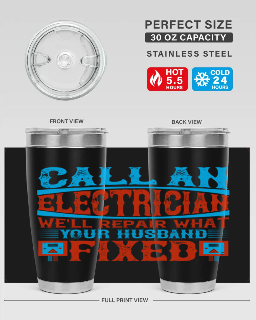 Stylish stainless steel tumbler with a unique phrase, perfect for hot and cold beverages.