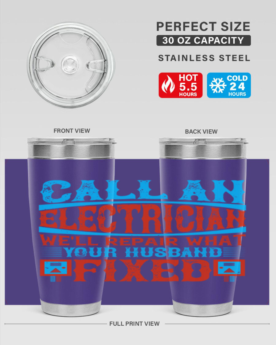 Stylish stainless steel tumbler with a unique phrase, perfect for hot and cold beverages.