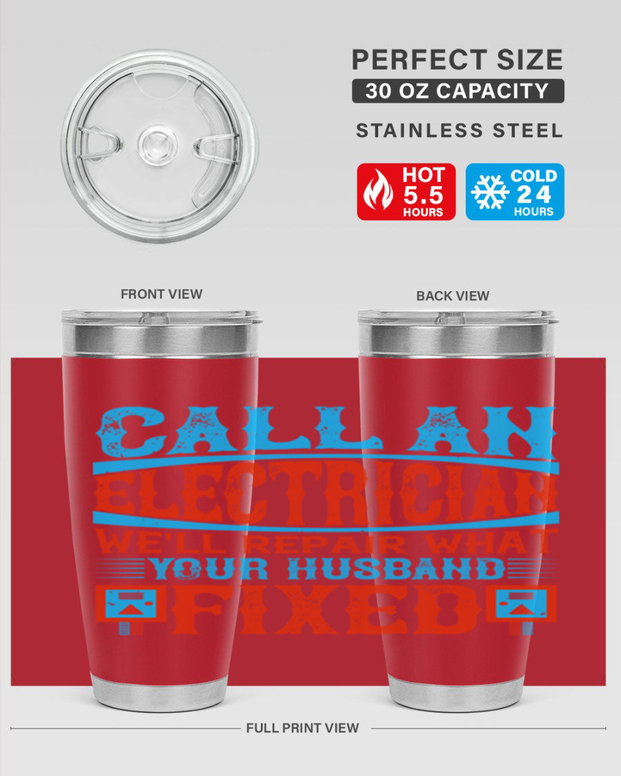 Stylish stainless steel tumbler with a unique phrase, perfect for hot and cold beverages.