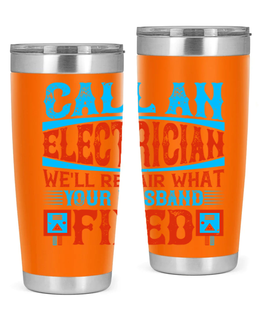 Stylish stainless steel tumbler with a unique phrase, perfect for hot and cold beverages.