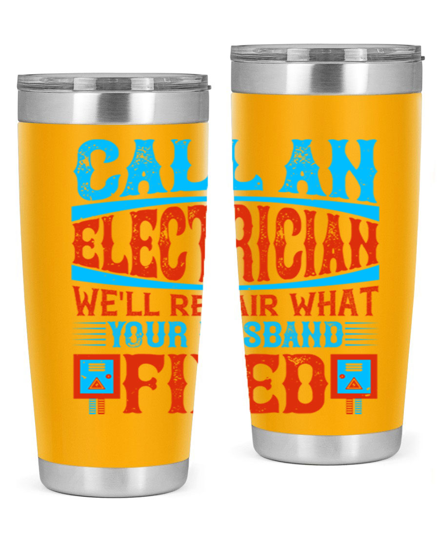Stylish stainless steel tumbler with a unique phrase, perfect for hot and cold beverages.