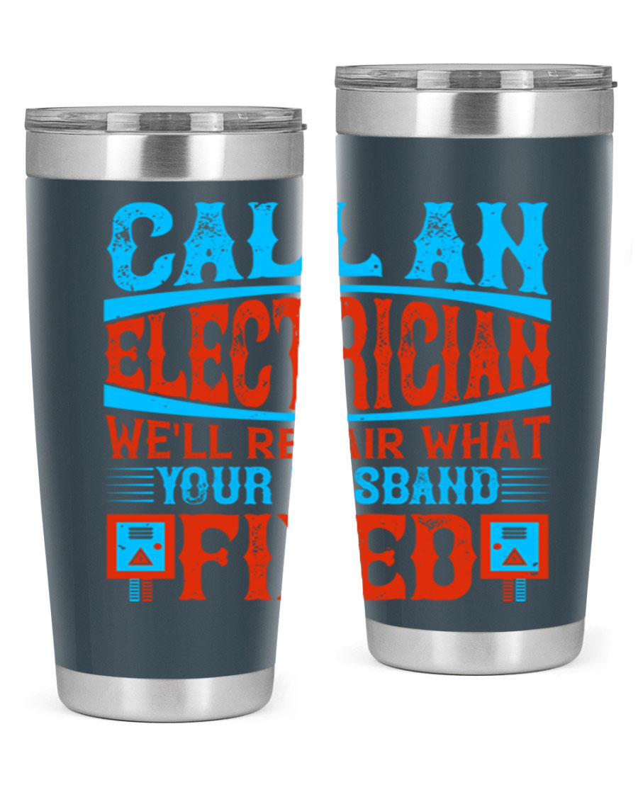Stylish stainless steel tumbler with a unique phrase, perfect for hot and cold beverages.