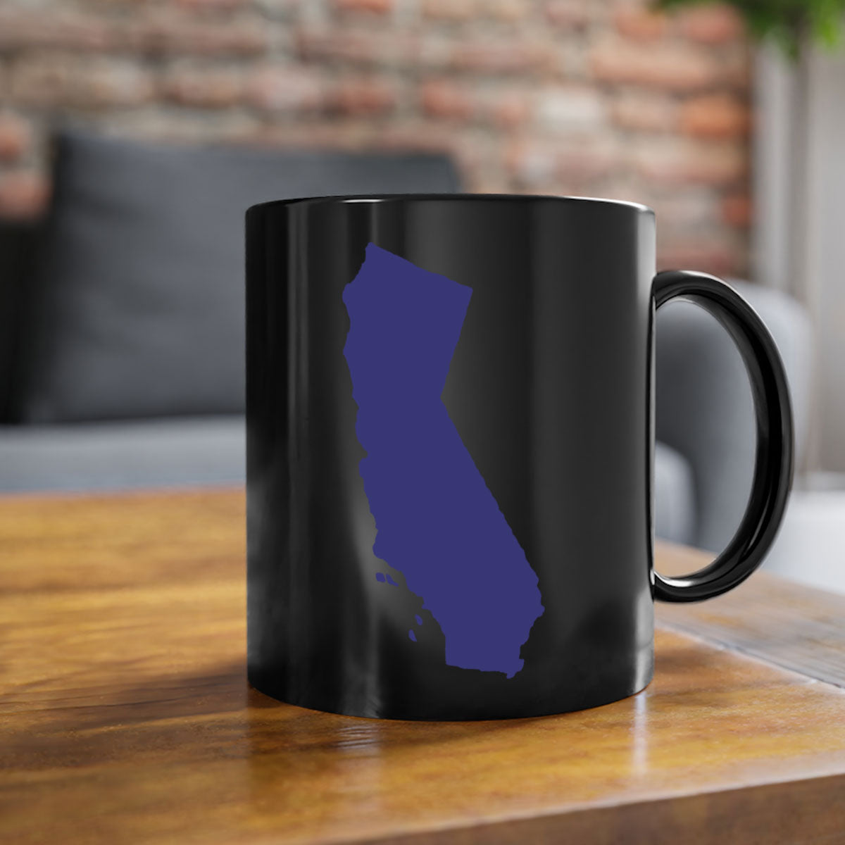 California 46# Mug featuring a glossy finish with a colored handle and interior, available in multiple colors and sizes.