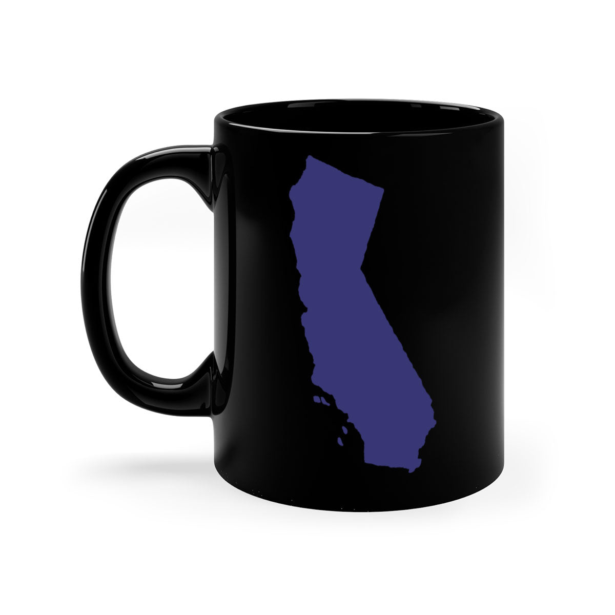 California 46# Mug featuring a glossy finish with a colored handle and interior, available in multiple colors and sizes.