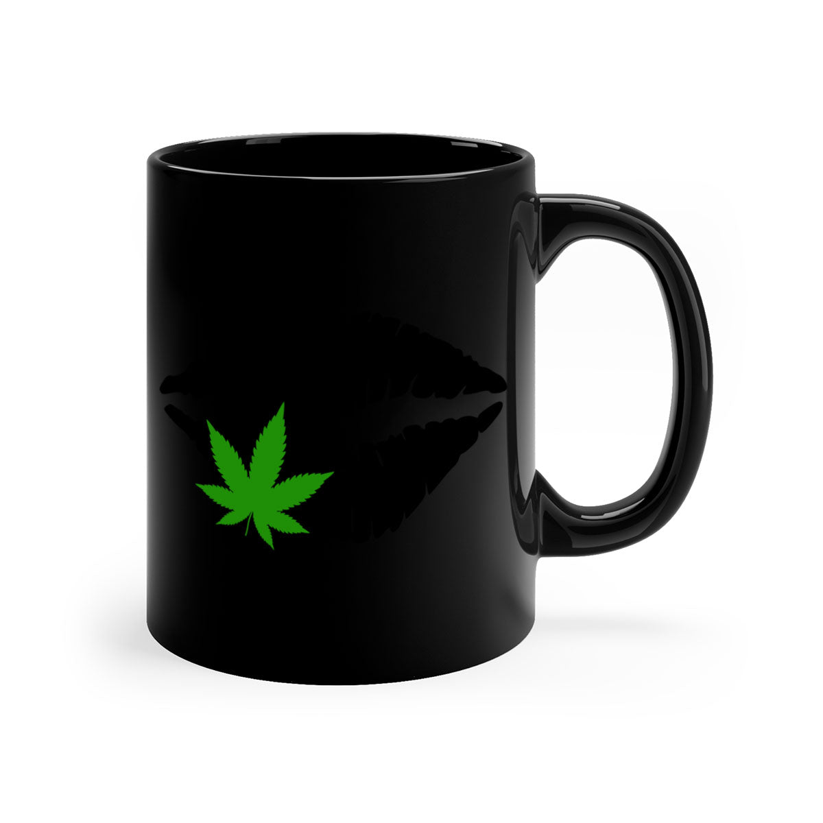 Cannabis lips 47# Mug featuring a glossy finish, colorful handle, and interior, available in multiple colors and sizes.