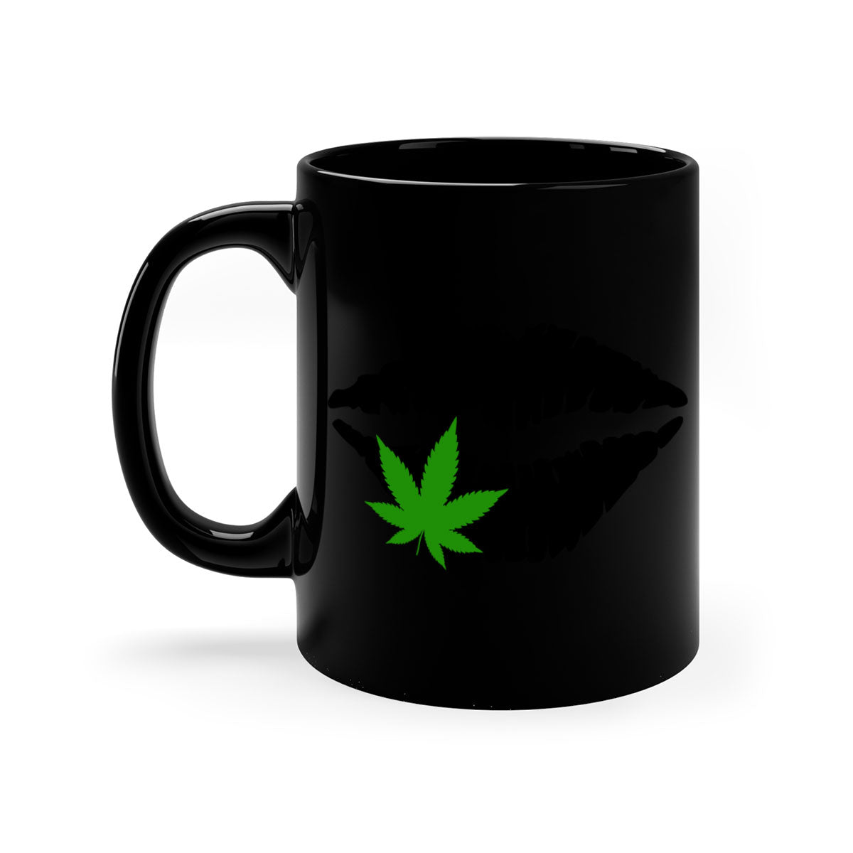 Cannabis lips 47# Mug featuring a glossy finish, colorful handle, and interior, available in multiple colors and sizes.