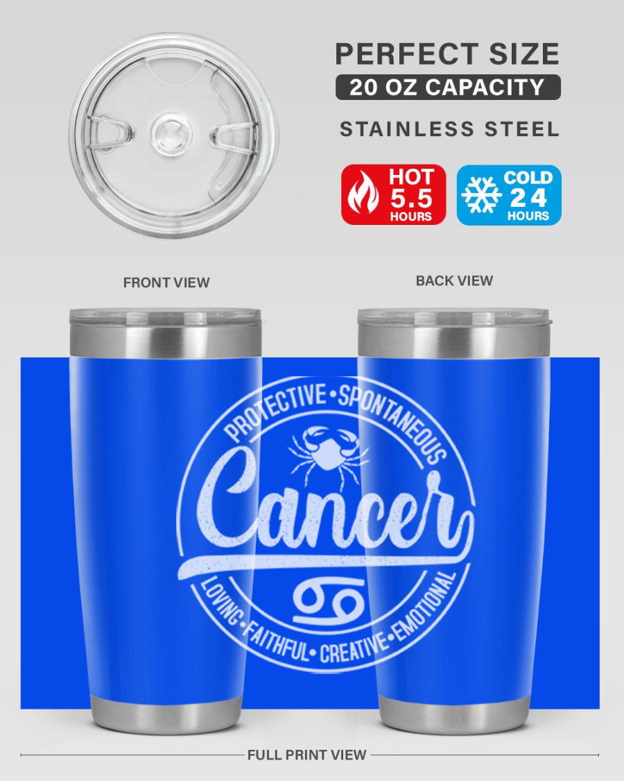 Cancer 154# Tumbler in stainless steel with a stylish design, perfect for hot and cold beverages.