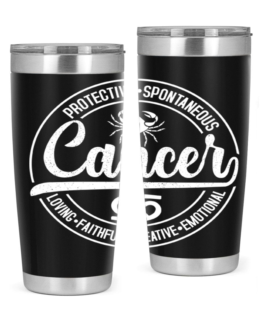 Cancer 154# Tumbler in stainless steel with a stylish design, perfect for hot and cold beverages.