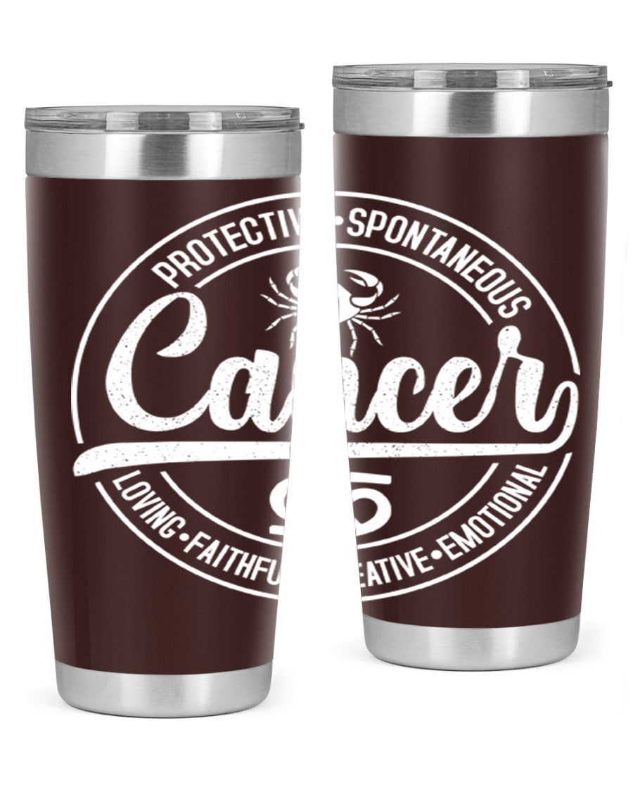 Cancer 154# Tumbler in stainless steel with a stylish design, perfect for hot and cold beverages.