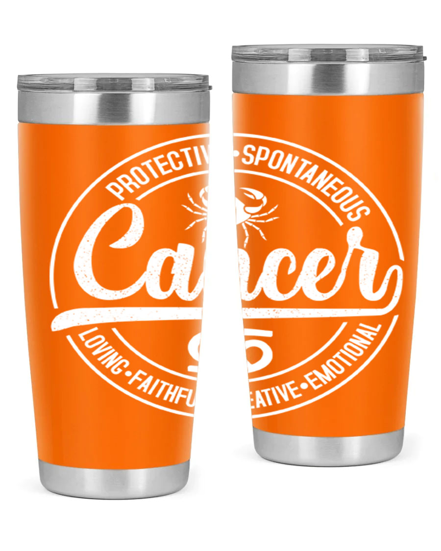 Cancer 154# Tumbler in stainless steel with a stylish design, perfect for hot and cold beverages.