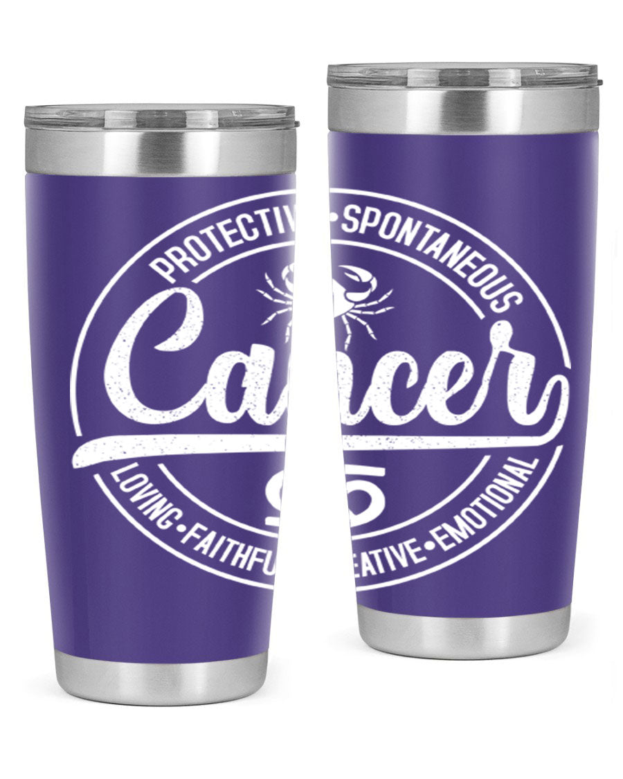 Cancer 154# Tumbler in stainless steel with a stylish design, perfect for hot and cold beverages.