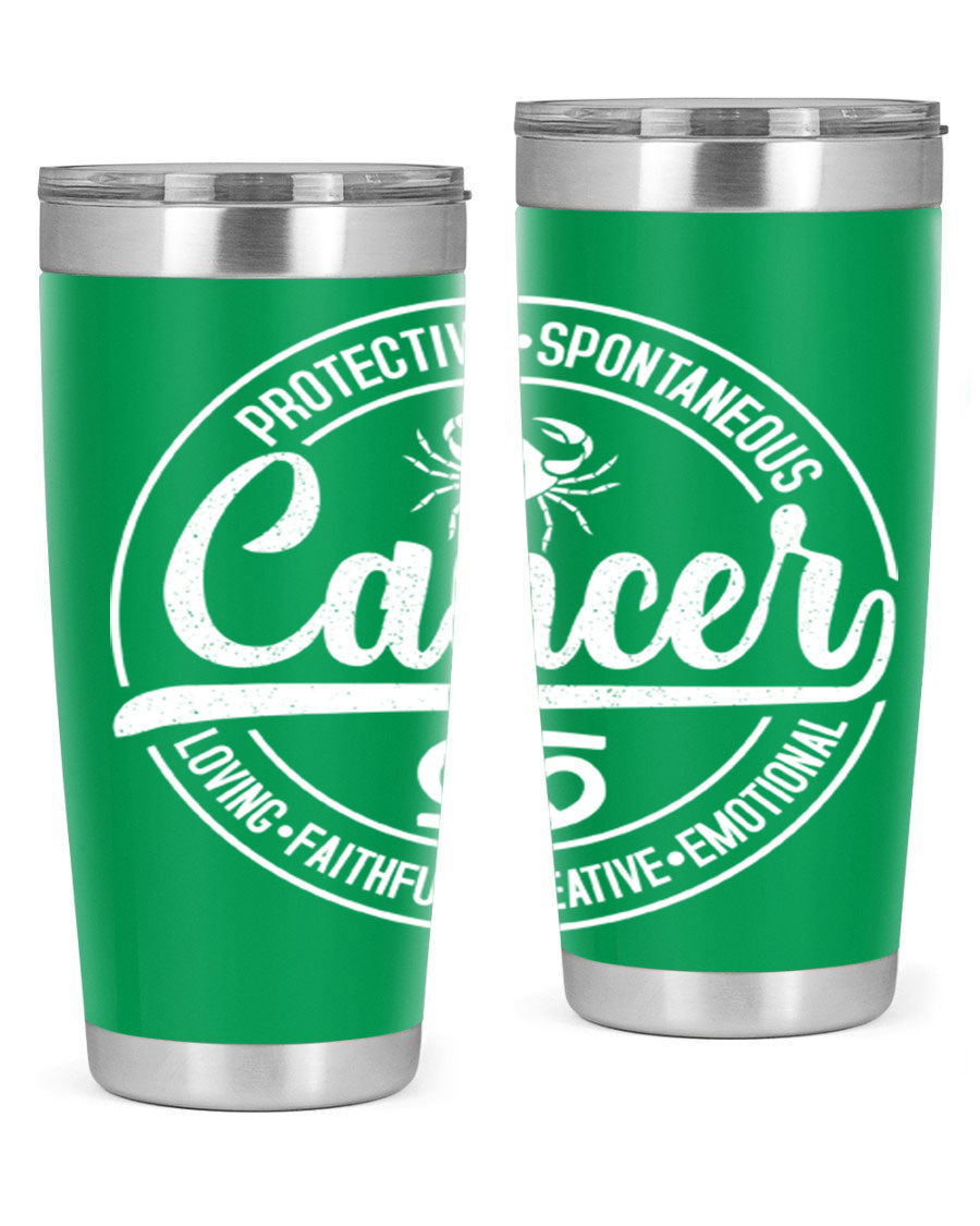 Cancer 154# Tumbler in stainless steel with a stylish design, perfect for hot and cold beverages.