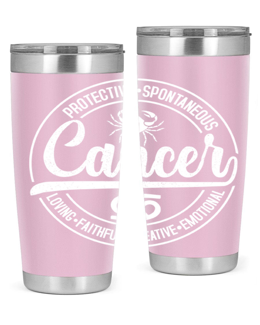 Cancer 154# Tumbler in stainless steel with a stylish design, perfect for hot and cold beverages.