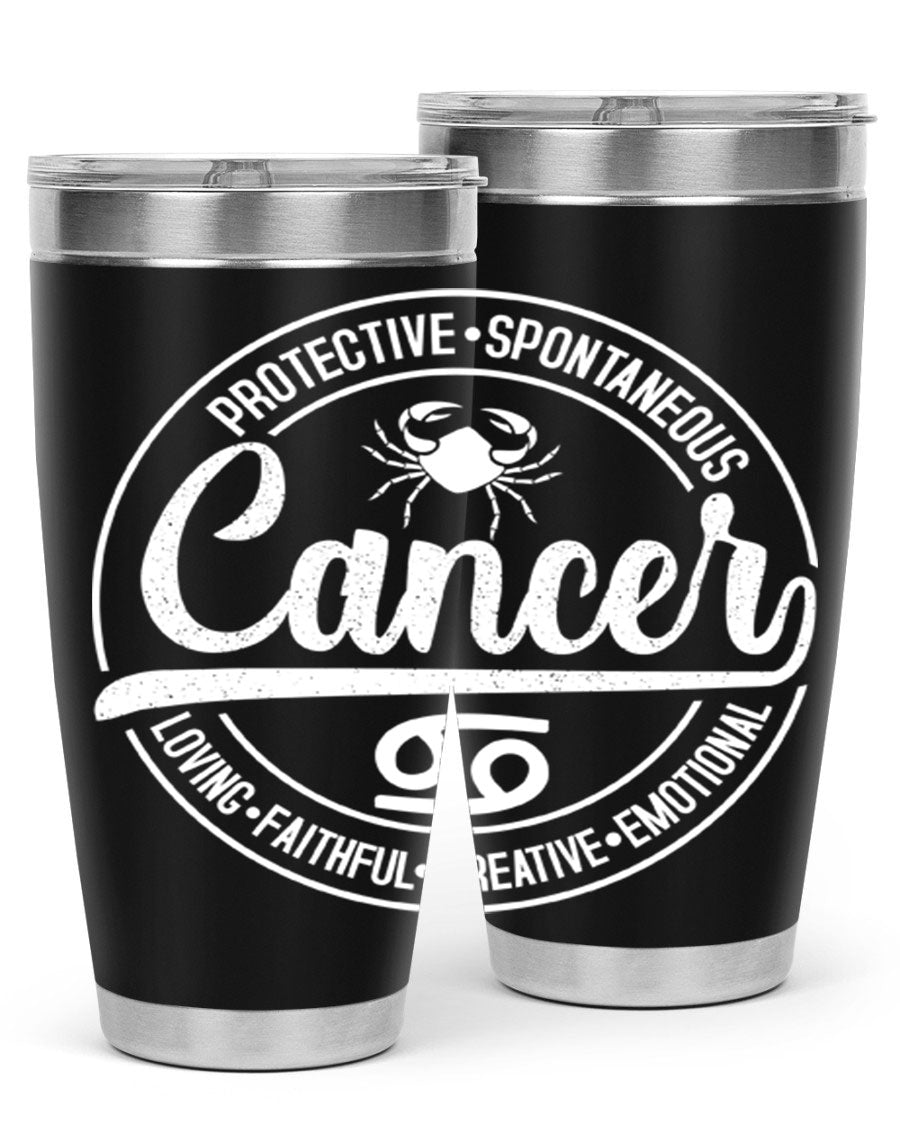 Cancer 154# Tumbler in stainless steel with a stylish design, perfect for hot and cold beverages.