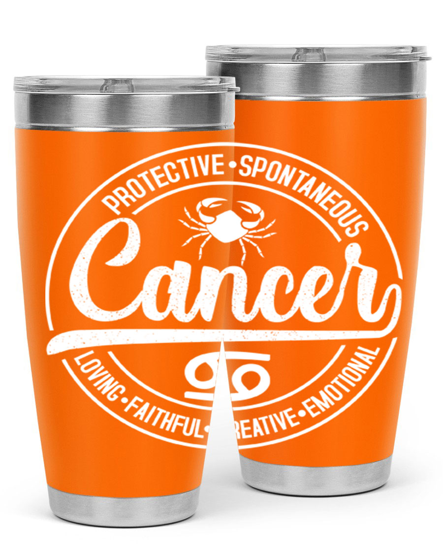 Cancer 154# Tumbler in stainless steel with a stylish design, perfect for hot and cold beverages.