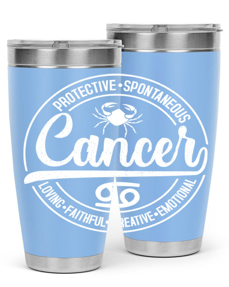 Cancer 154# Tumbler in stainless steel with a stylish design, perfect for hot and cold beverages.