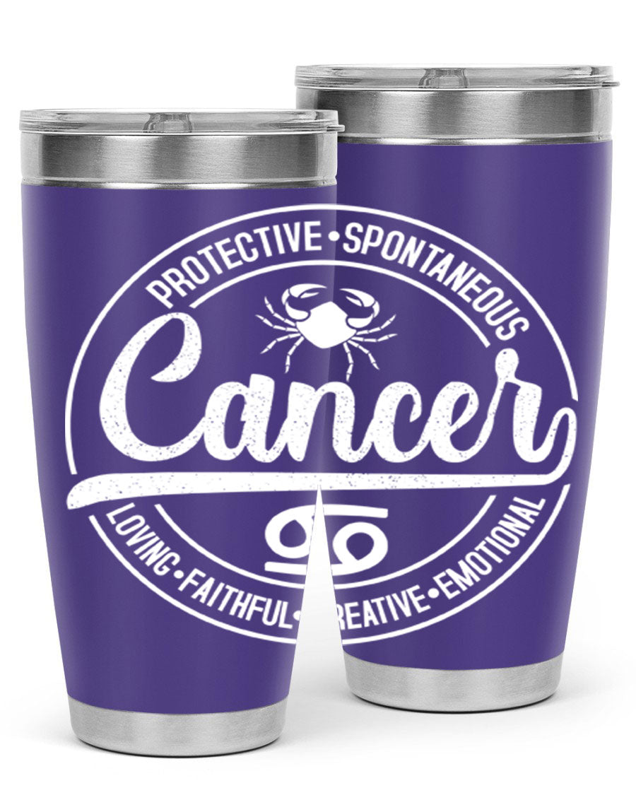 Cancer 154# Tumbler in stainless steel with a stylish design, perfect for hot and cold beverages.