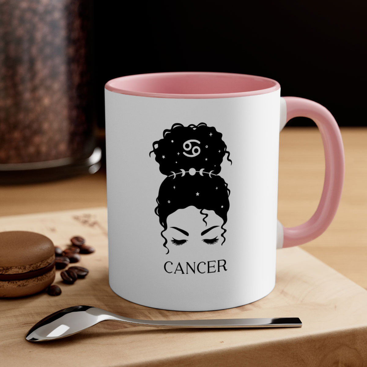Cancer 170# Zodiac Mug with two-tone design and glossy finish, available in multiple colors.