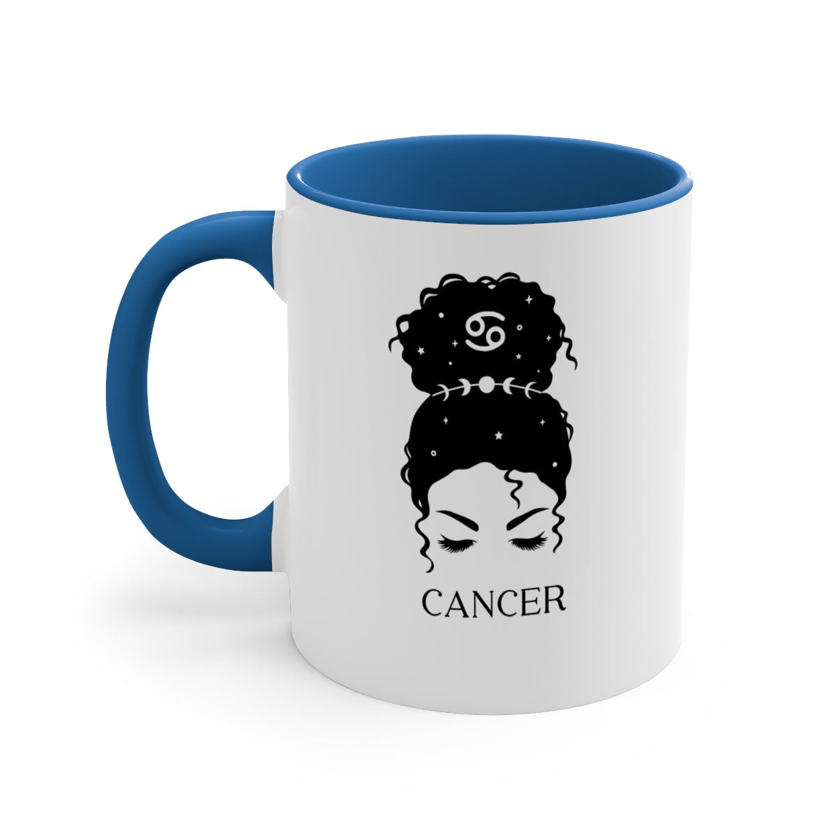 Cancer 170# Zodiac Mug with two-tone design and glossy finish, available in multiple colors.