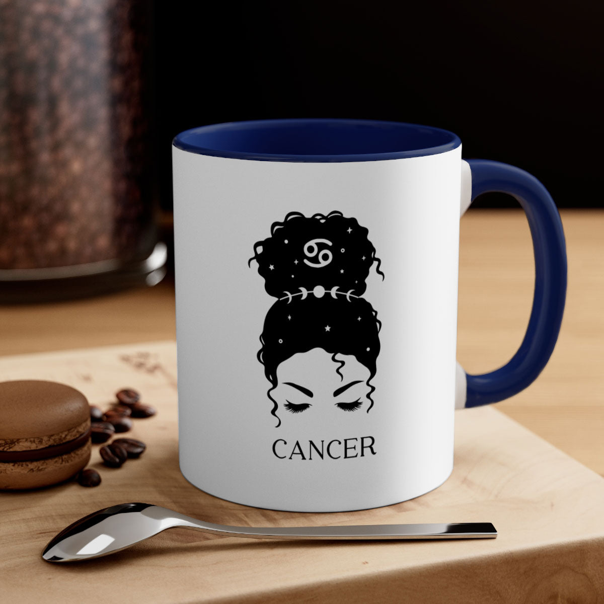 Cancer 170# Zodiac Mug with two-tone design and glossy finish, available in multiple colors.