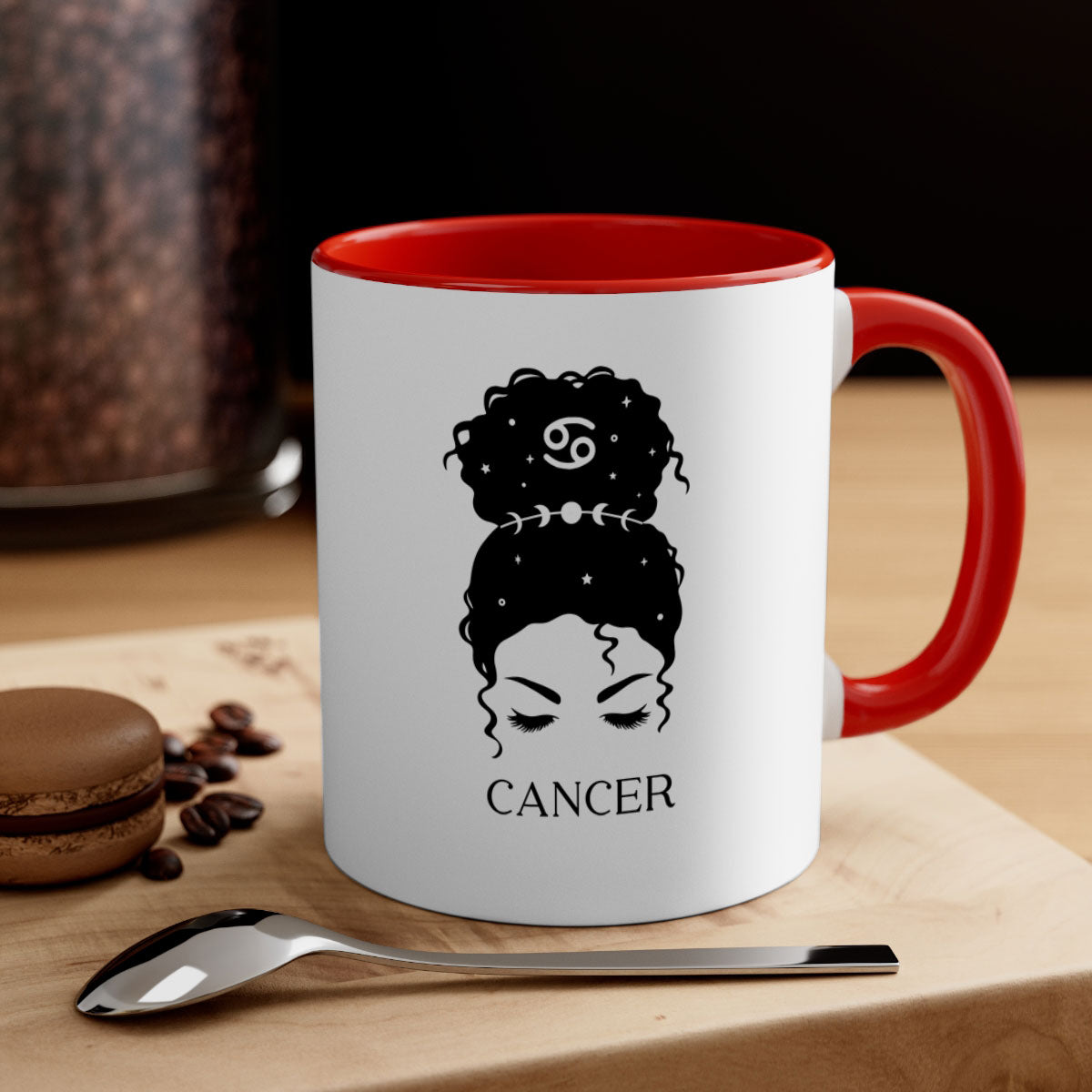 Cancer 170# Zodiac Mug with two-tone design and glossy finish, available in multiple colors.