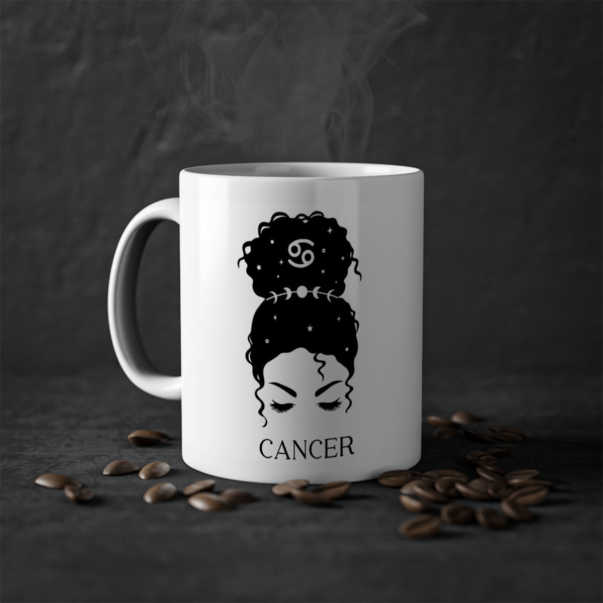 Cancer 170# Zodiac Mug with two-tone design and glossy finish, available in multiple colors.