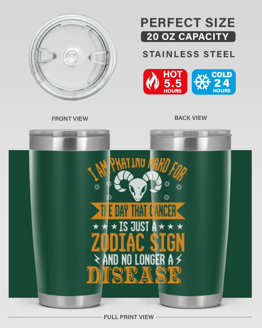 Cancer 174# Zodiac Tumbler in stainless steel with a unique zodiac design, perfect for hot and cold beverages.