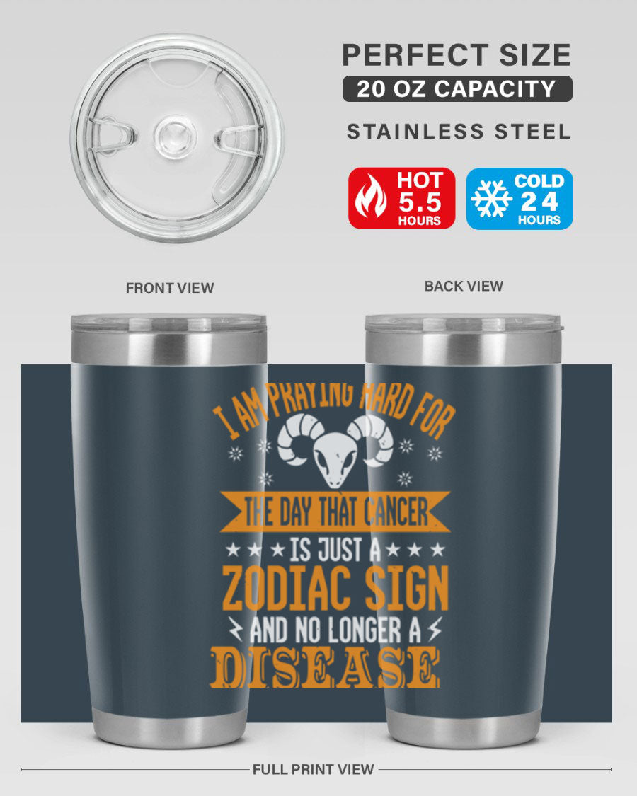 Cancer 174# Zodiac Tumbler in stainless steel with a unique zodiac design, perfect for hot and cold beverages.
