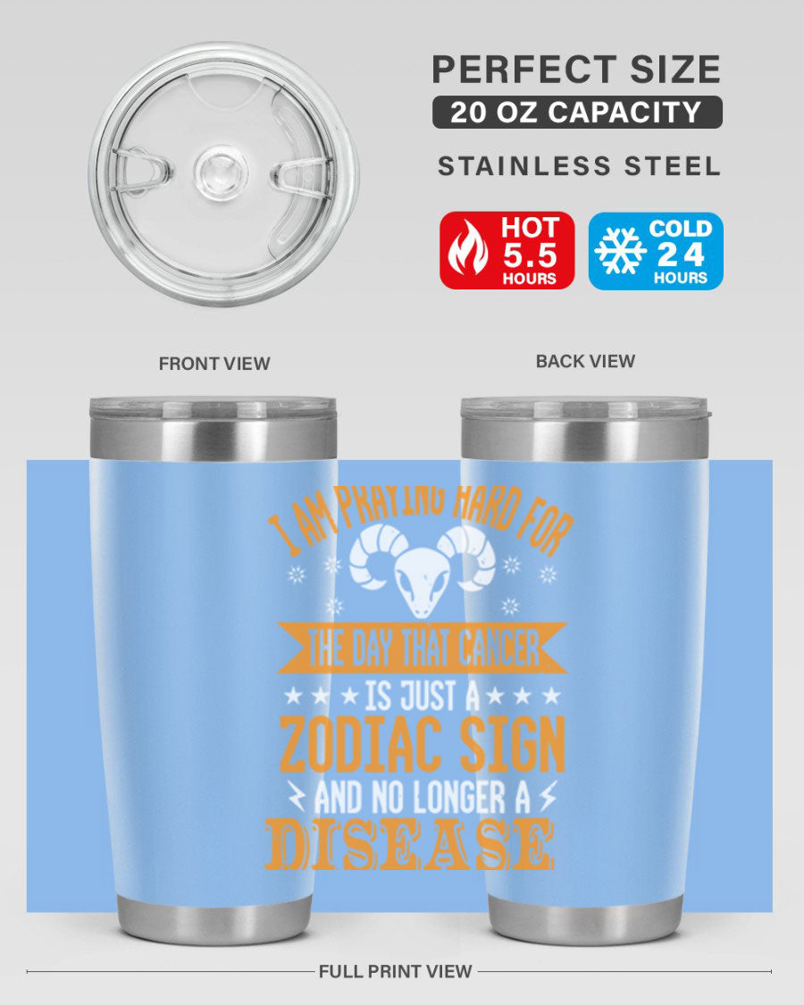 Cancer 174# Zodiac Tumbler in stainless steel with a unique zodiac design, perfect for hot and cold beverages.