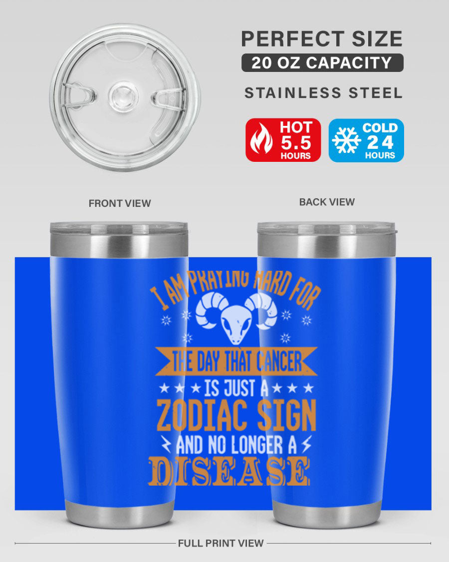 Cancer 174# Zodiac Tumbler in stainless steel with a unique zodiac design, perfect for hot and cold beverages.