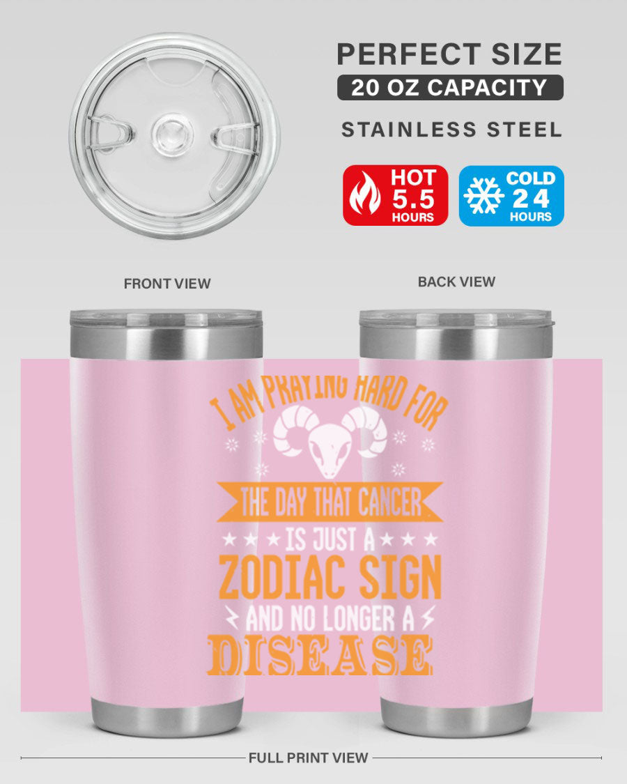 Cancer 174# Zodiac Tumbler in stainless steel with a unique zodiac design, perfect for hot and cold beverages.
