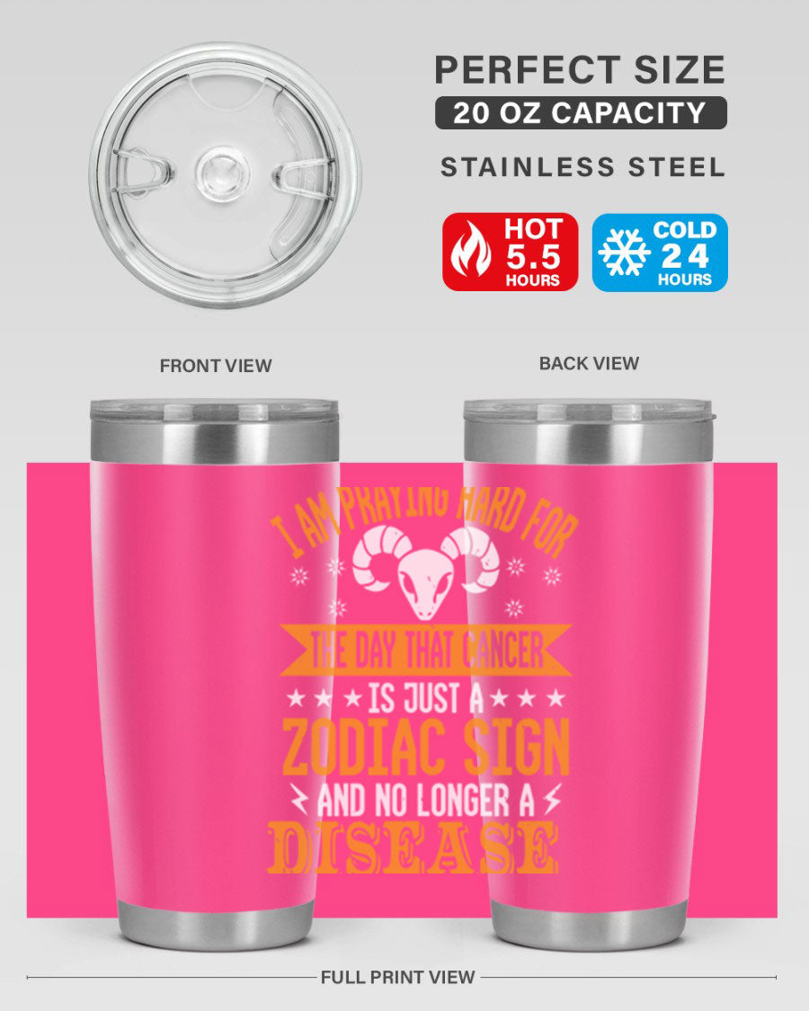 Cancer 174# Zodiac Tumbler in stainless steel with a unique zodiac design, perfect for hot and cold beverages.