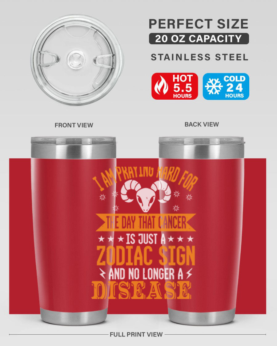 Cancer 174# Zodiac Tumbler in stainless steel with a unique zodiac design, perfect for hot and cold beverages.