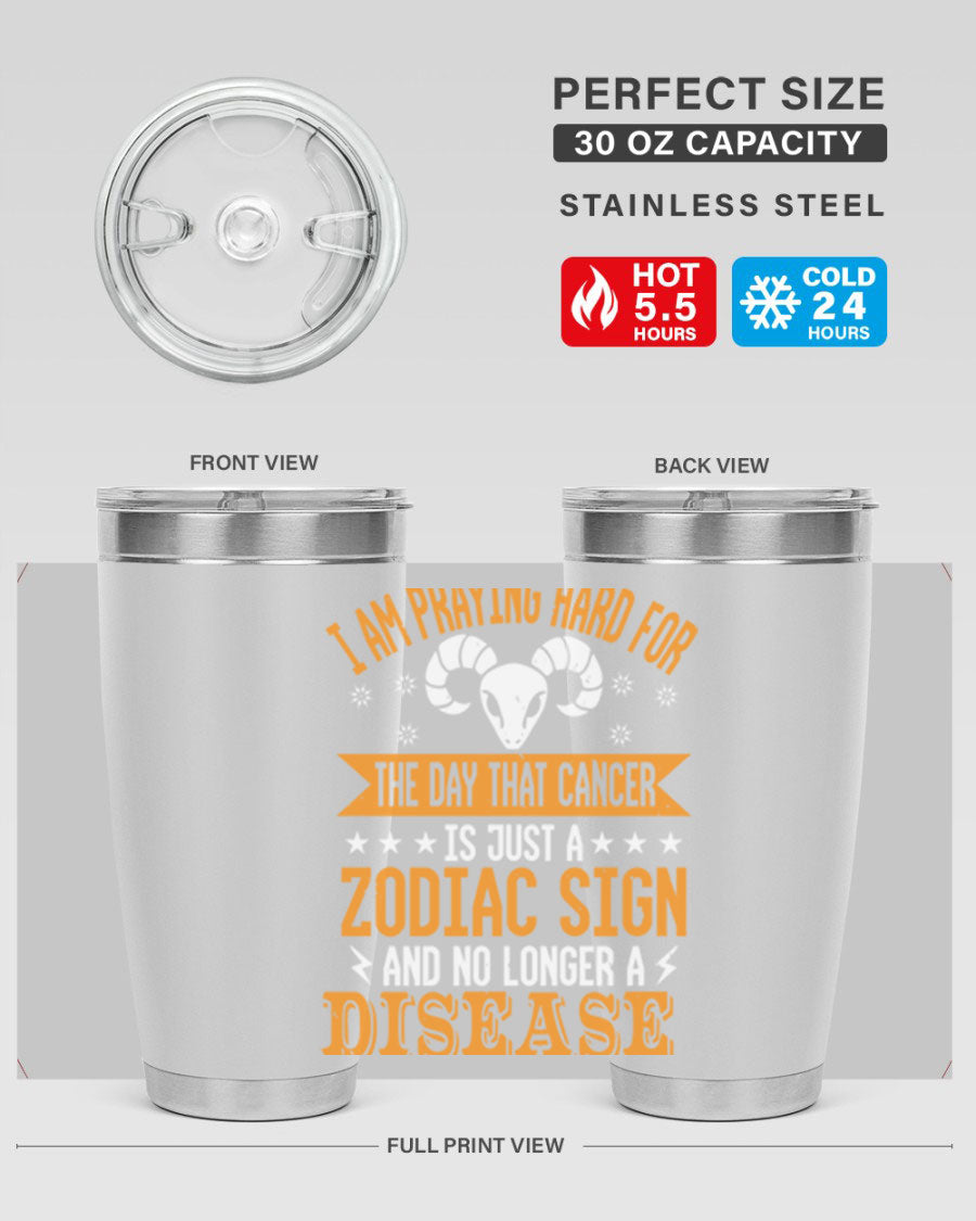 Cancer 174# Zodiac Tumbler in stainless steel with a unique zodiac design, perfect for hot and cold beverages.