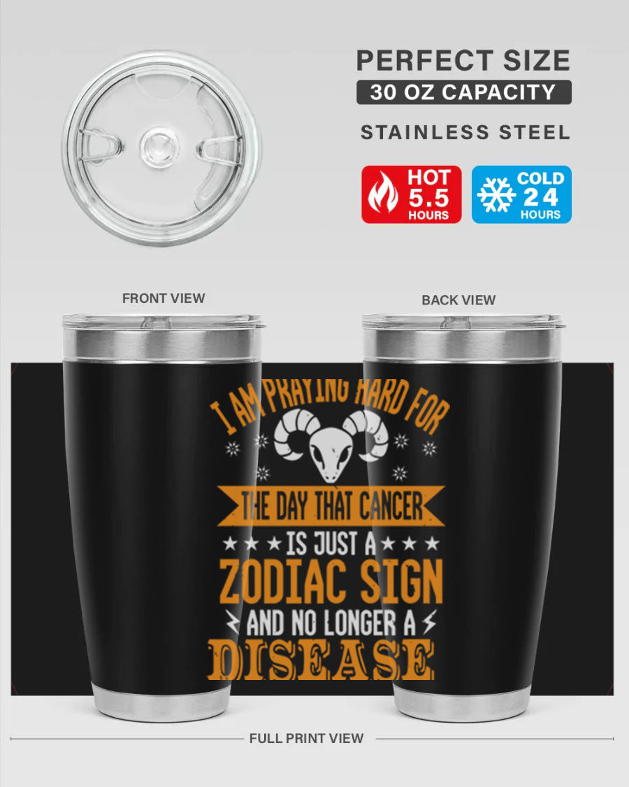 Cancer 174# Zodiac Tumbler in stainless steel with a unique zodiac design, perfect for hot and cold beverages.