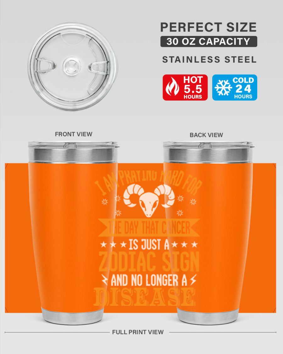 Cancer 174# Zodiac Tumbler in stainless steel with a unique zodiac design, perfect for hot and cold beverages.